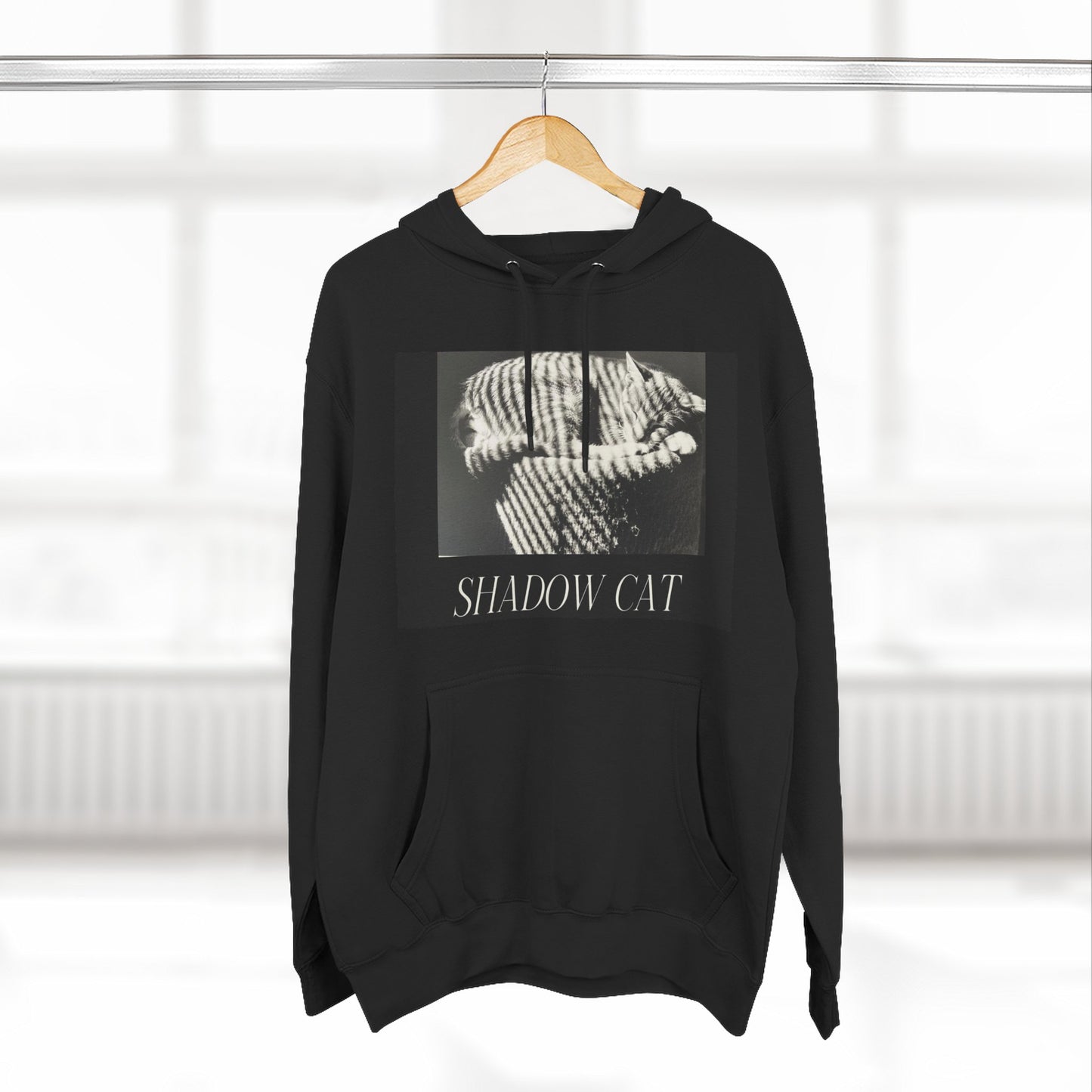 Shadow Cat Hoodie — Vintage Noir Cat Graphic Pullover