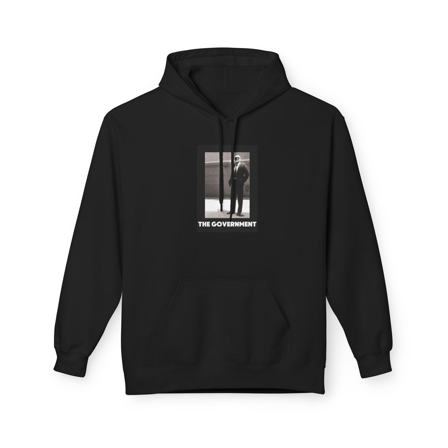 The Government Hoodie — Minimalist Black & White Photo Streetwear Pullover