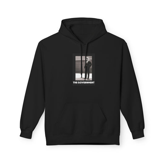 The Government Hoodie — Minimalist Black & White Photo Streetwear Pullover