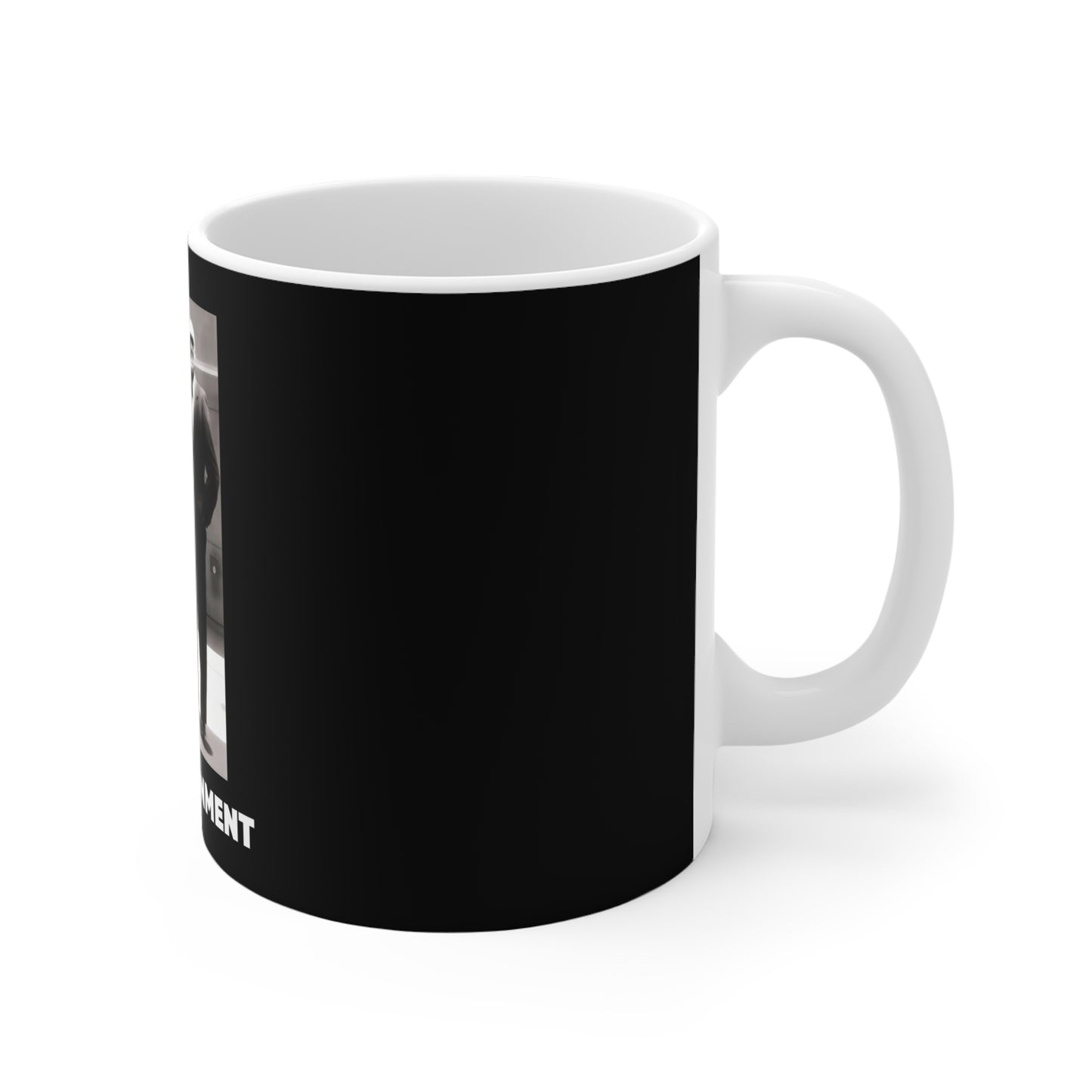 Crucified Mug — Gothic Black & White Photo Coffee Cup