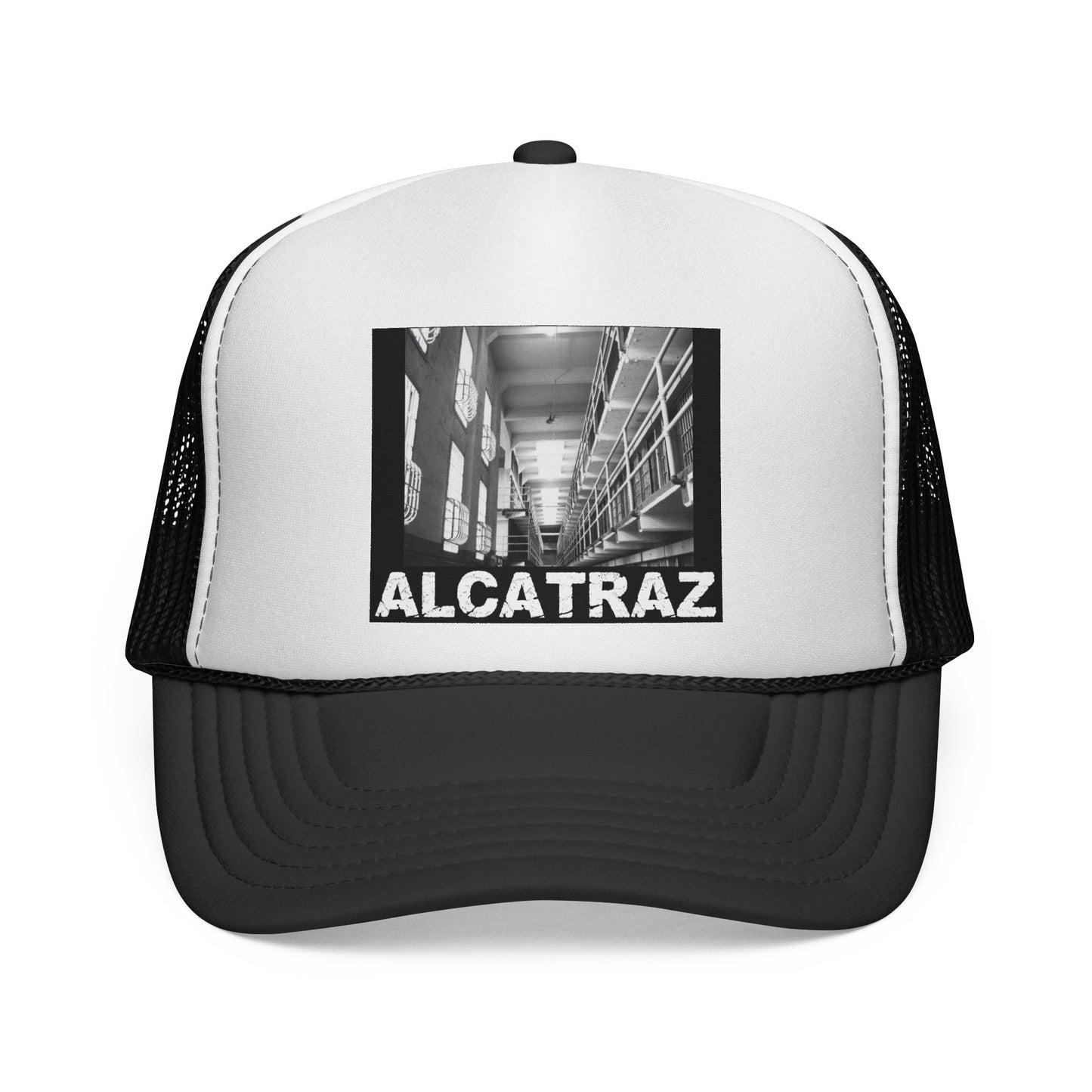 Unique Apparel Trucker Cap — Black & White Graphic Mesh Hat