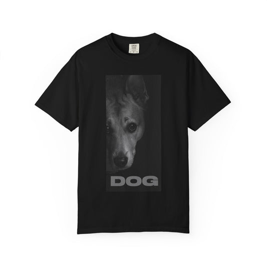 Dog Portrait T‑Shirt — Monochrome 'DOG' Graphic Tee