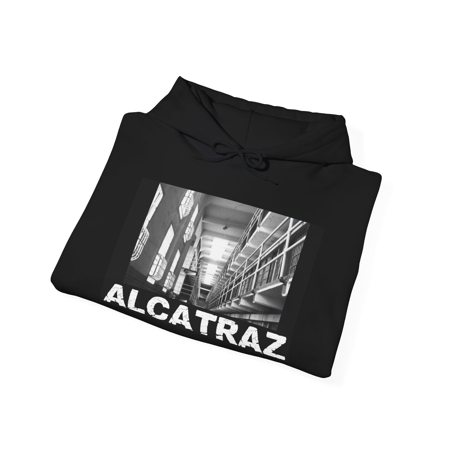 Alcatraz Prison Photo Hoodie — Vintage Black & White San Francisco Prison Sweatshirt