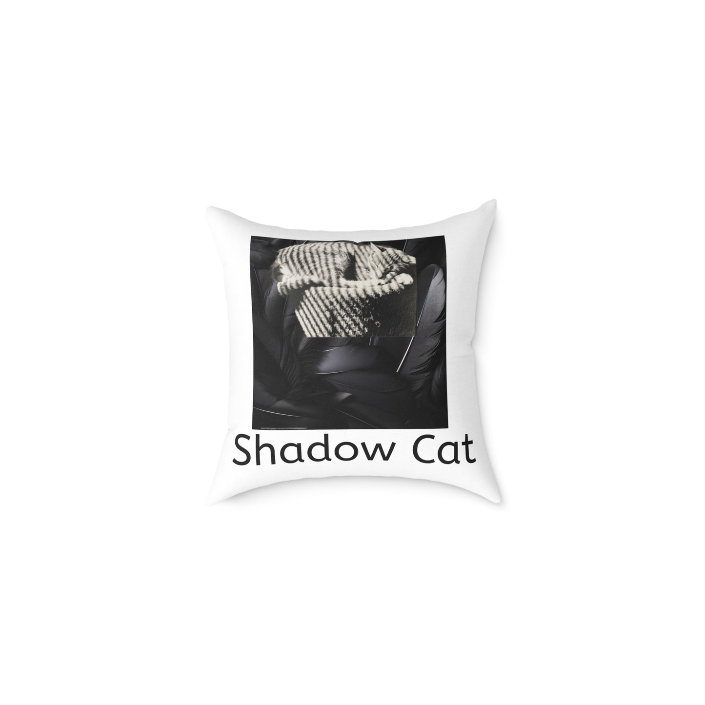 Shadow Cat Throw Pillow — Minimalist Cat Art Home Decor