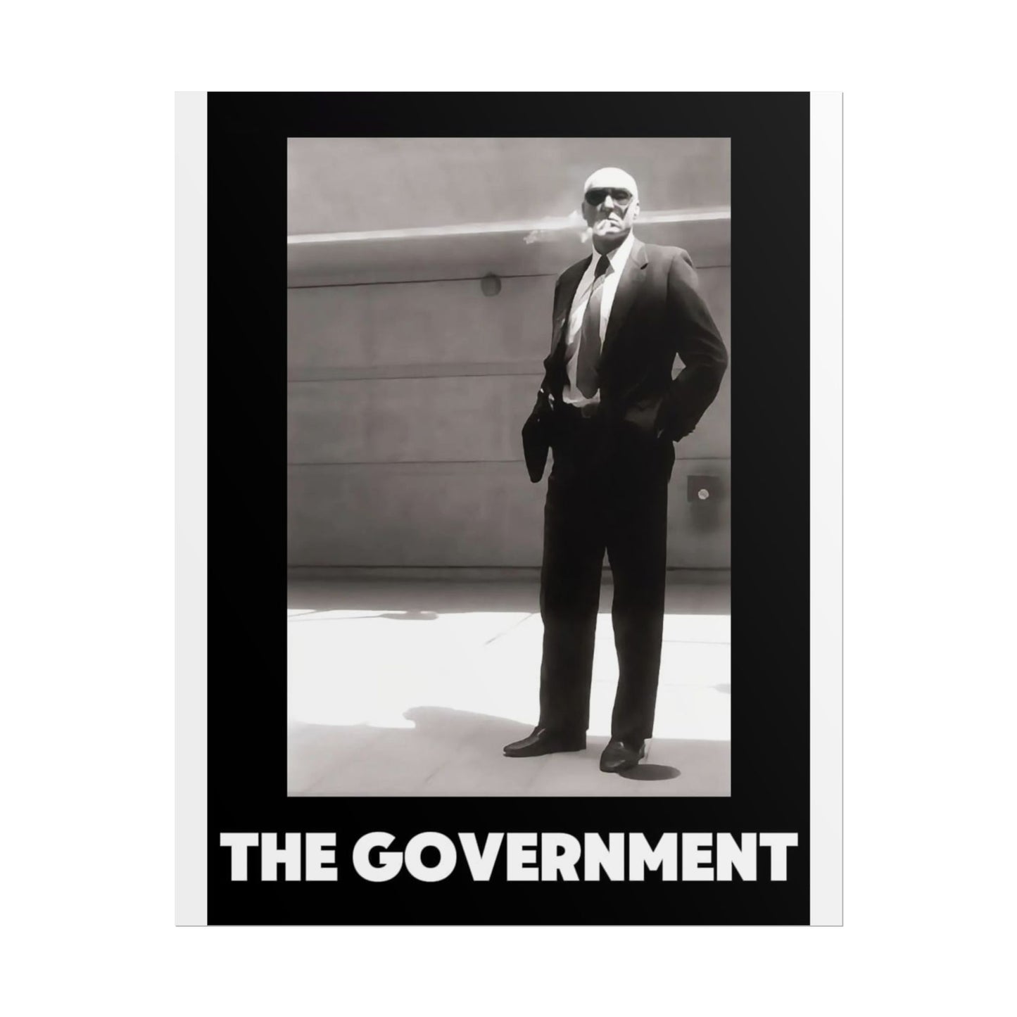 The Government Art Print — Retro Noir Black & White Political Poster