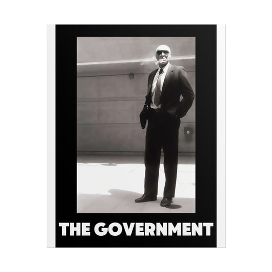 The Government Art Print — Retro Noir Black & White Political Poster