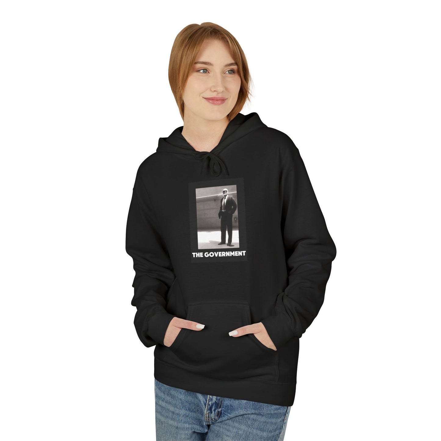 The Government Hoodie — Minimalist Black & White Photo Streetwear Pullover