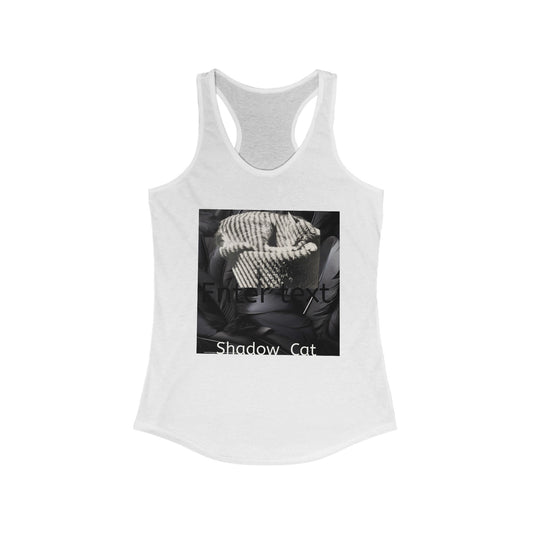 Shadow Cat Racerback Tank — Women's Cat Art Workout Top