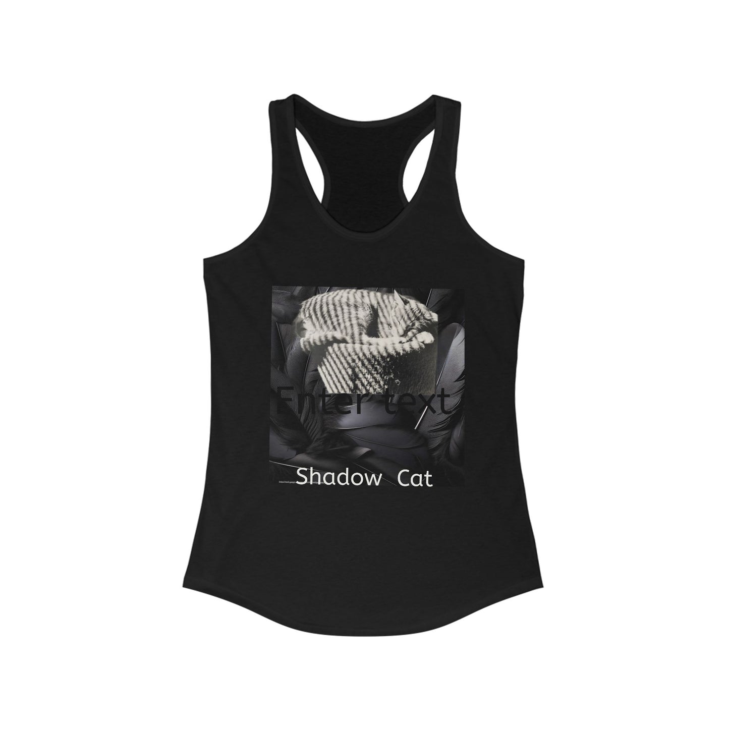 Shadow Cat Racerback Tank — Women's Cat Art Workout Top