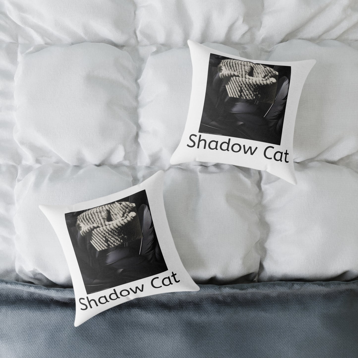 Shadow Cat Throw Pillow — Minimalist Cat Art Home Decor