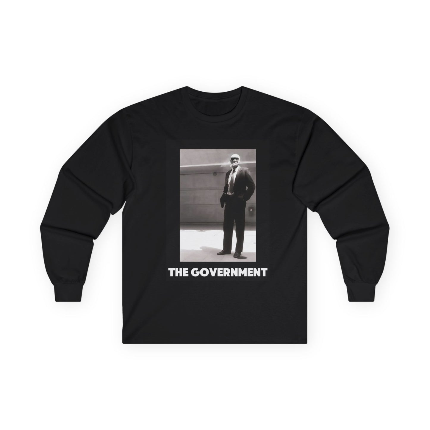The Government Long Sleeve Tee — Retro Noir Photo Graphic Shirt