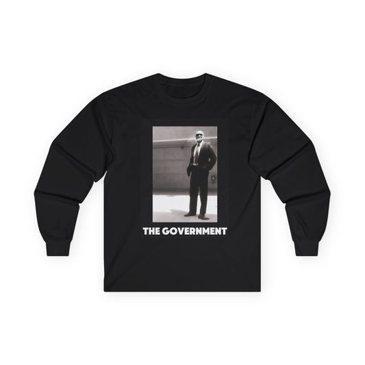 The Government Long Sleeve Tee — Retro Noir Photo Graphic Shirt