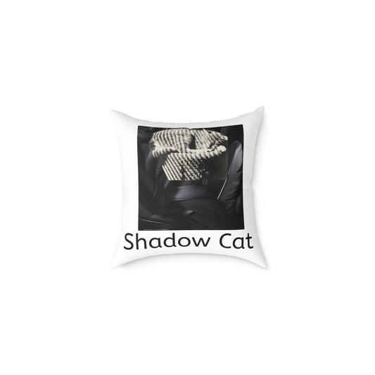 Shadow Cat Throw Pillow — Minimalist Cat Art Home Decor