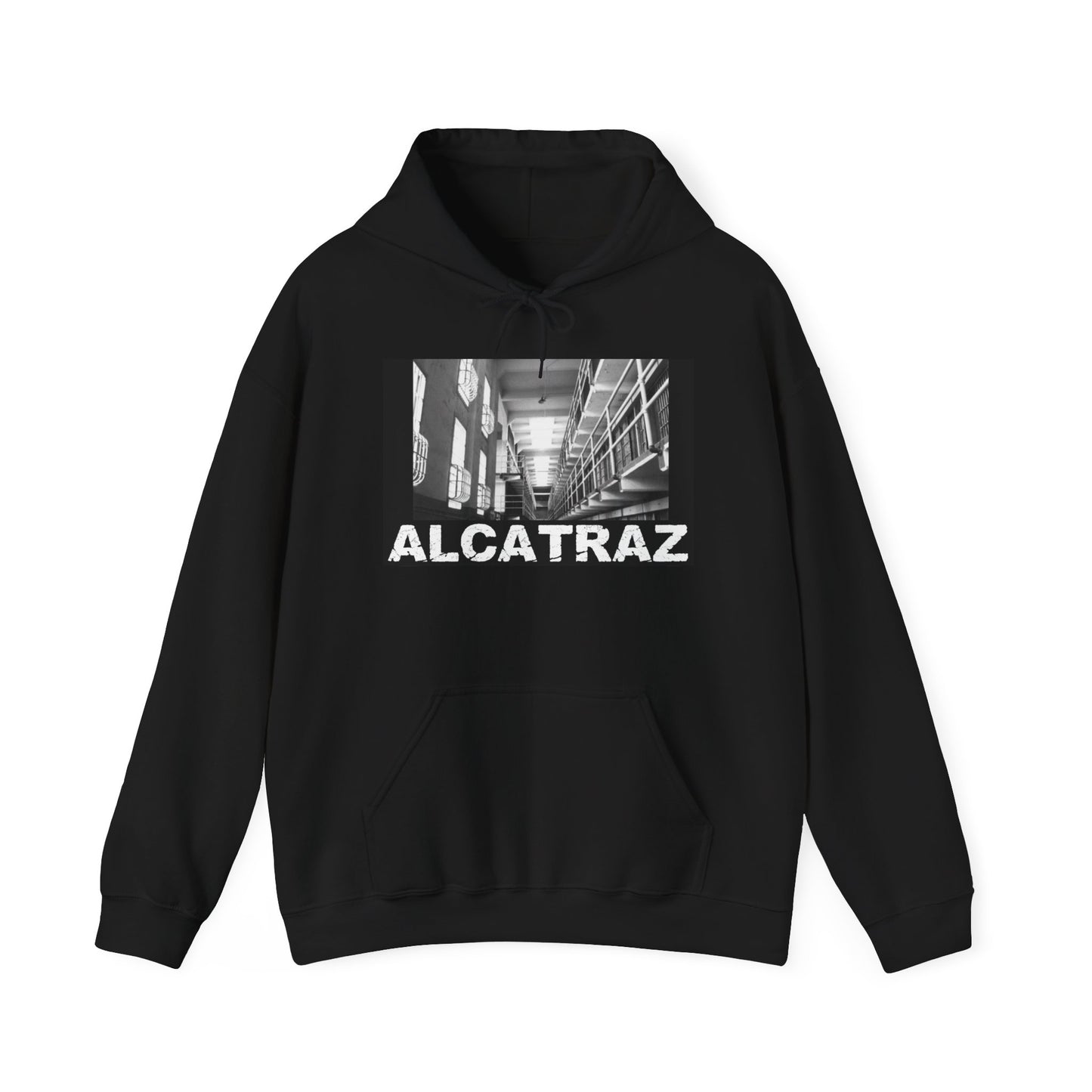 Alcatraz Prison Photo Hoodie — Vintage Black & White San Francisco Prison Sweatshirt