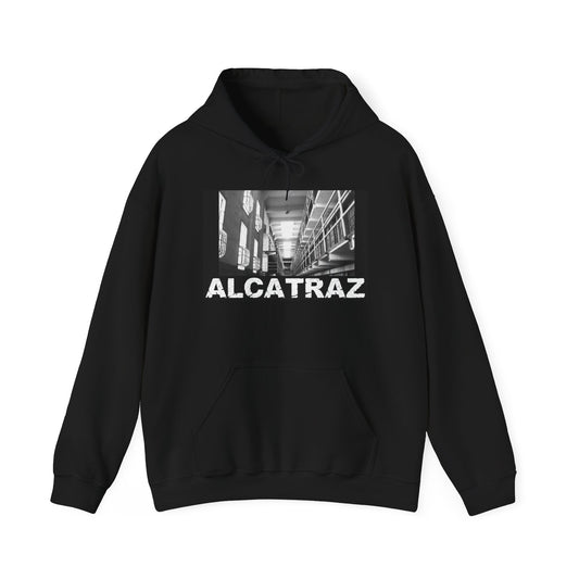 Alcatraz Prison Photo Hoodie — Vintage Black & White San Francisco Prison Sweatshirt