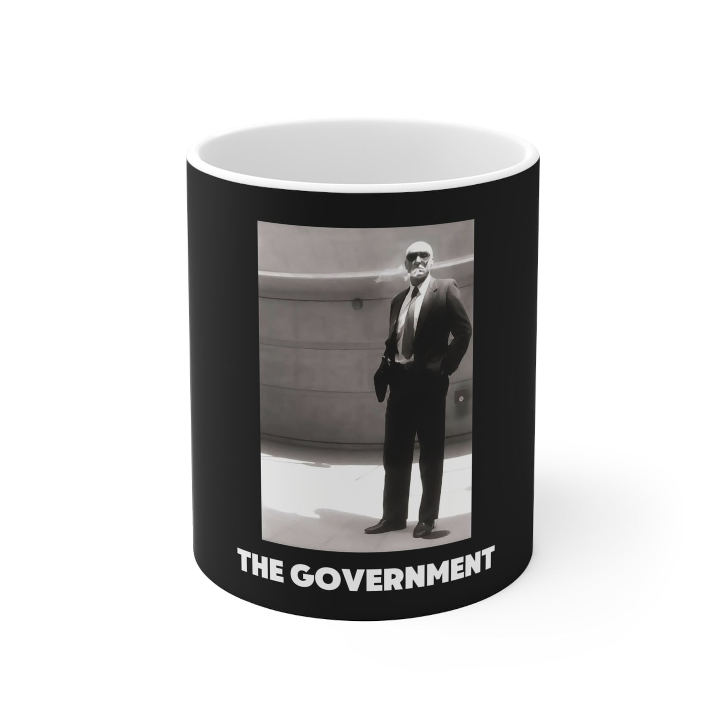 Crucified Mug — Gothic Black & White Photo Coffee Cup