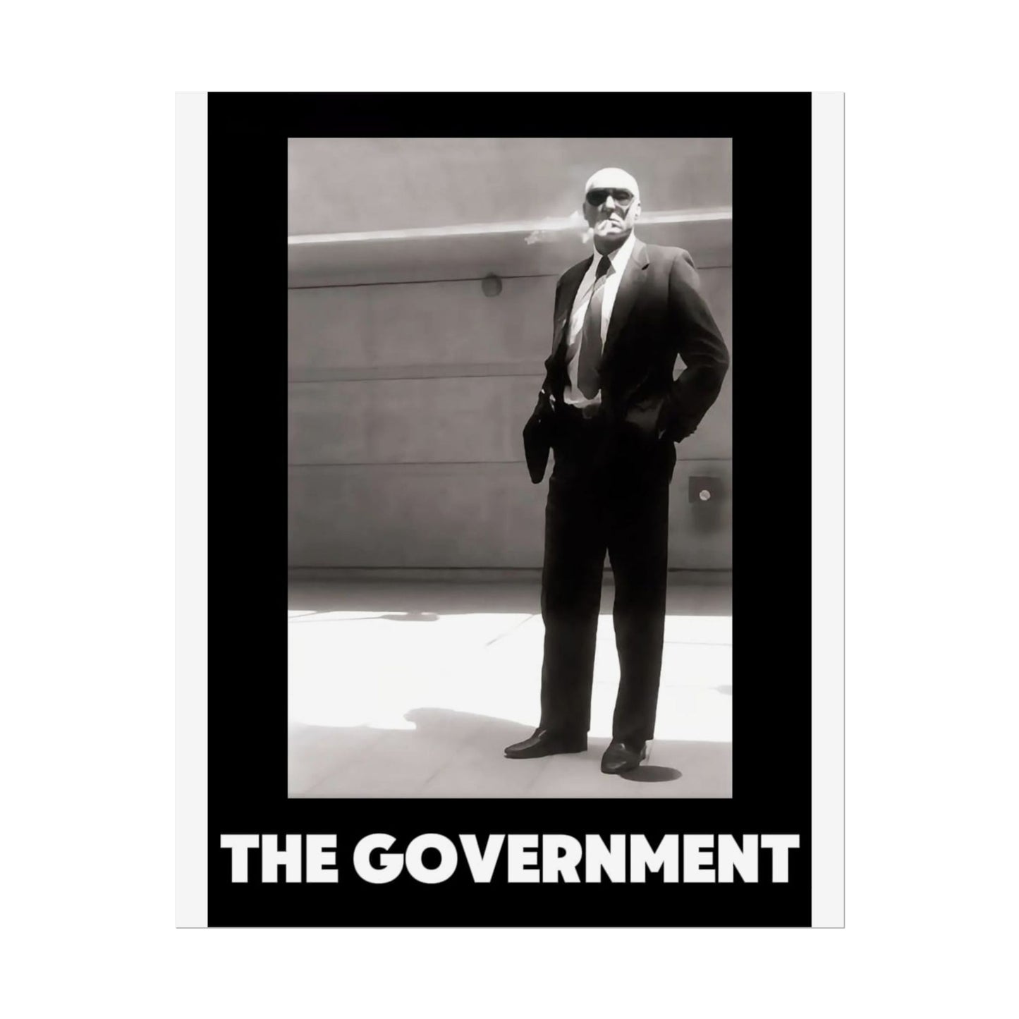 The Government Art Print — Retro Noir Black & White Political Poster