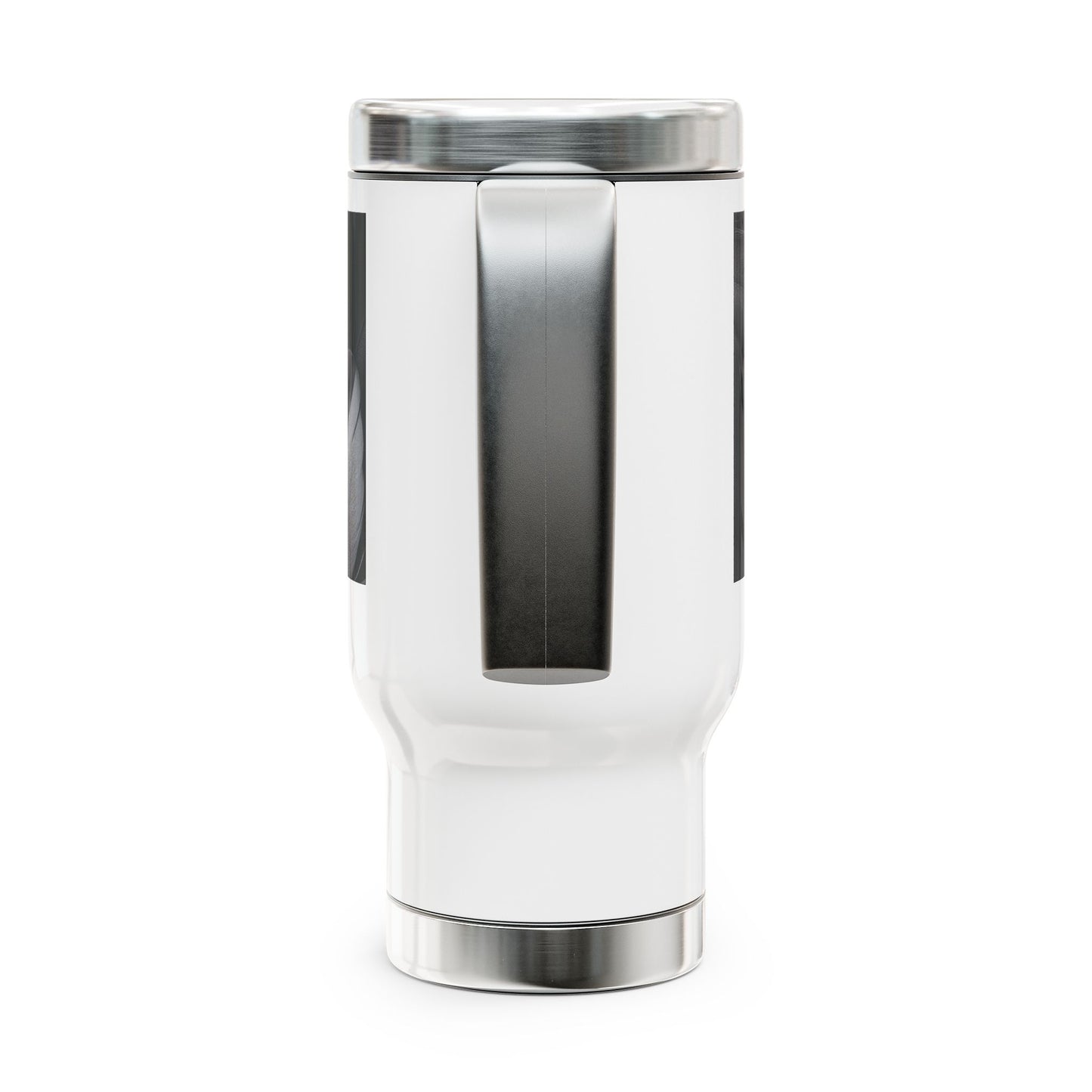 Monochrome Hugging Hands Stainless Steel Travel Mug