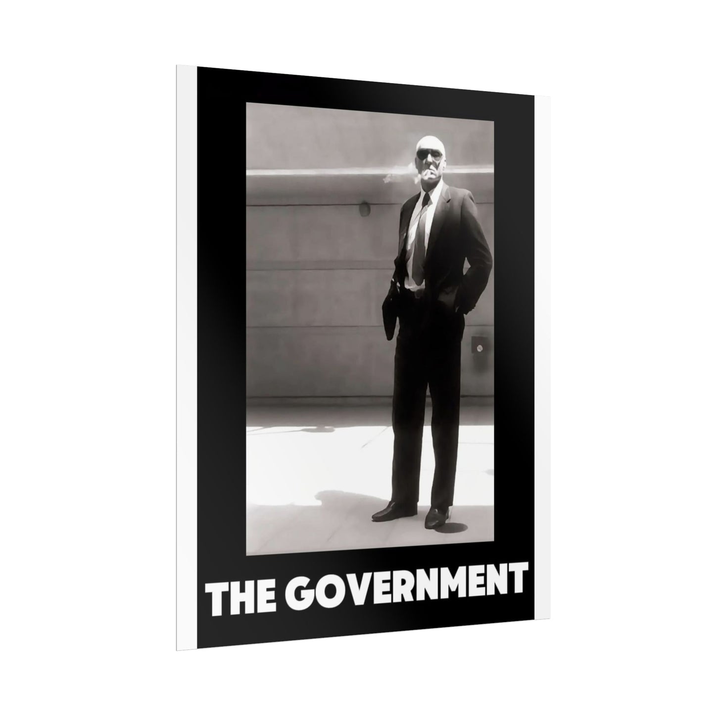 The Government Art Print — Retro Noir Black & White Political Poster