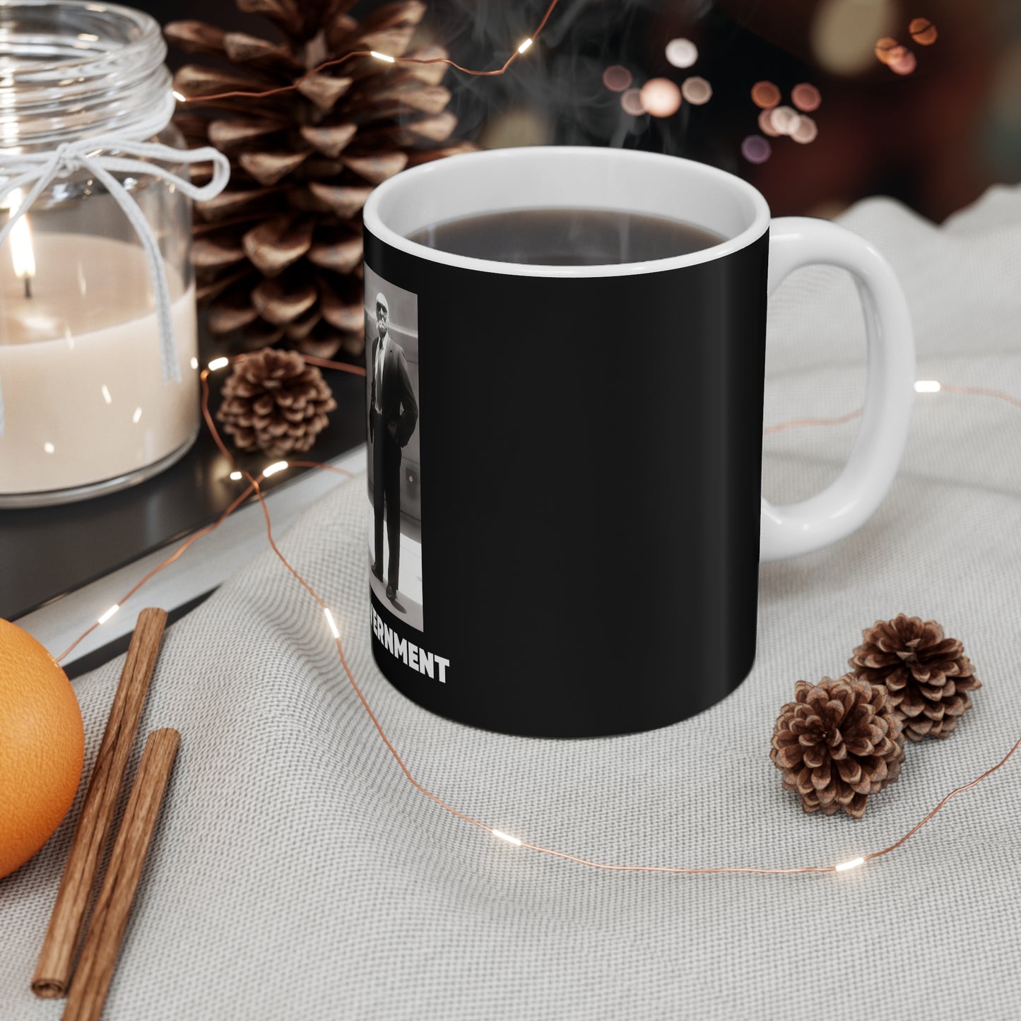 Crucified Mug — Gothic Black & White Photo Coffee Cup