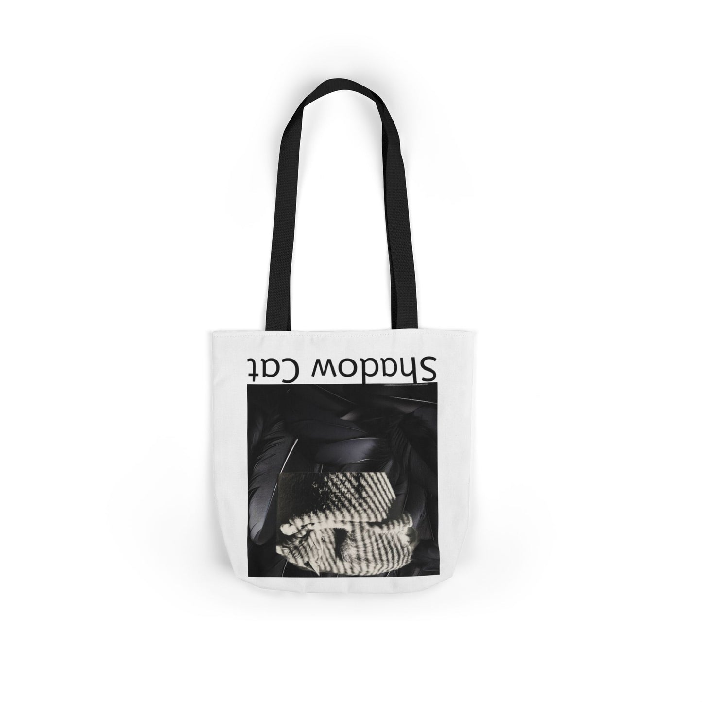 Shadow Cat Canvas Tote — Minimalist Cat Art Bag