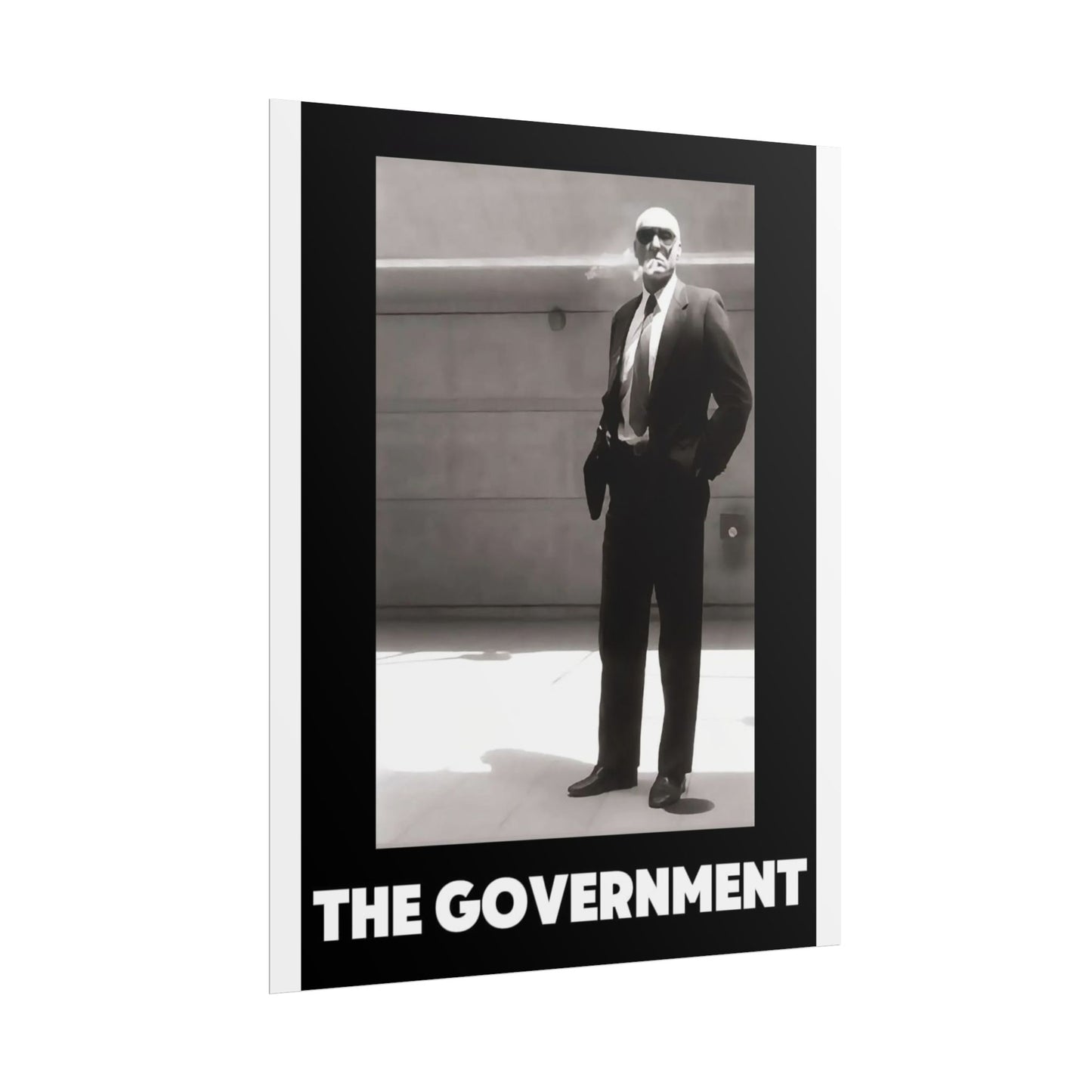 The Government Art Print — Retro Noir Black & White Political Poster